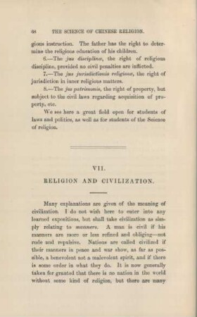 VII. Religion and civilization