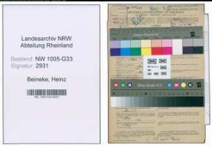 Entnazifizierung Heinz Beineke , geb. 17.06.1901 (Lehrer)