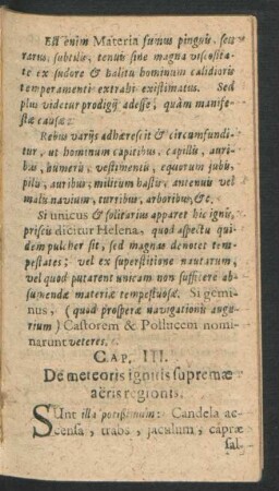 Cap. III. De meteoris ignitis supremae aeris regionis.