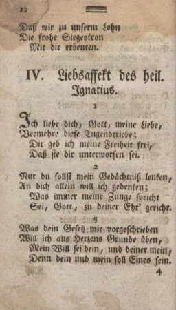 IV. Liebsassekt des heil. Ignatius