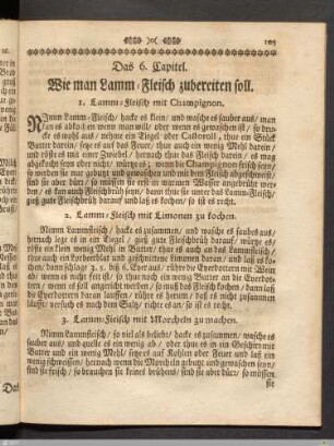 Das 6. Kapitel. Wie man Lamm-Fleisch zubereiten soll.