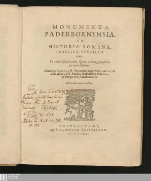 Monumenta Paderbornensia : Ex Historia Romana, Francica, Saxonica eruta, Et novis inscriptionibus, figuris, tabulis geographicis & notis illustrata