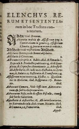 Elenchus Rerum et Sententiarum