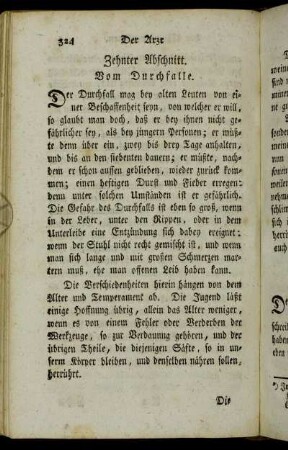 Zehnter Abschnitt. Vom Durchfalle.
