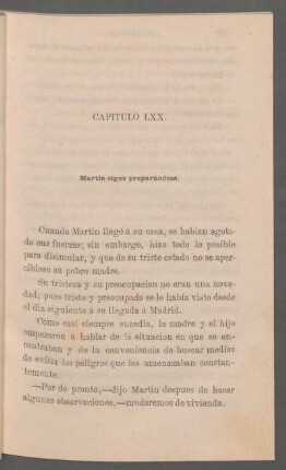 Capítulo LXX. - Martin sigue preparándose.