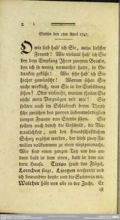 Stettin den 7ten April 1747