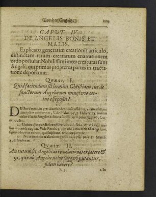 Caput IV. De Angelis Bonis Et Malis.
