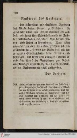 Nachwort des Verlegers