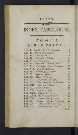 Index fabularum. Tomi I.