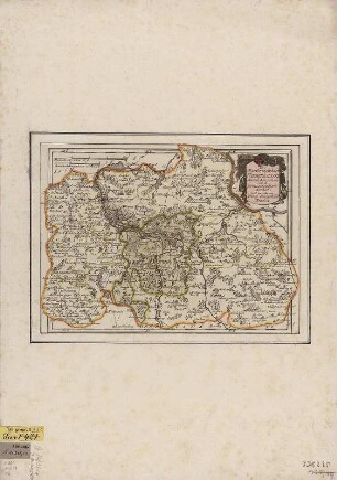 Karte der Niederlausitz, 1:370 000, Kupferstich, 1791 : Die Markgrafschaft Niederlausitz Chursächsischen und Preussischen Antheils und in ihre Kreise eingetheilt. - [Ca. 1:370 000]. - [Wien] , [1791]. - 1 Kt. : kolor. Kupferst. ; 27 x 20 cm