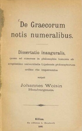 De Graecorum notis numeralibus