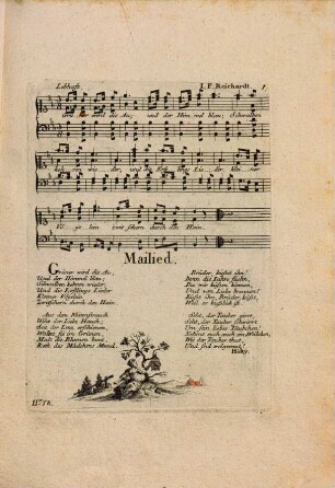 Sammlung verschiedener Lieder von guten Dichtern und Tonkünstlern. 2. 1 Bl., 22 S.
