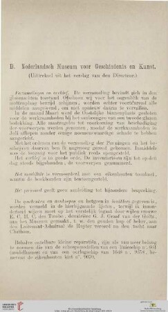 D. Nederlandsch Museum voor Geschiedenis en Kunst