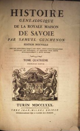 Histoire généalogique de la royale maison de Savoye, 4