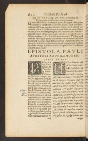 In Epistolam Ad Philemonem Argumentum