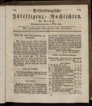 IX. Stück... den 3. März 1804 - XIII. Stück... den 31.März 1804.