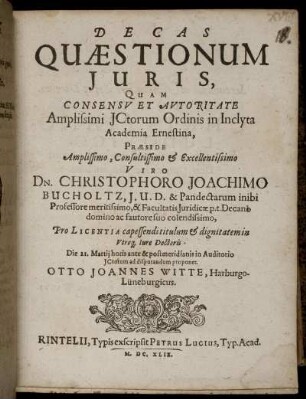Decas Quaestionum Iuris
