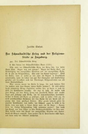 Zwölfte Einheit. Der Schmalkaldische Krieg und der Religionsfriede zu Augsburg