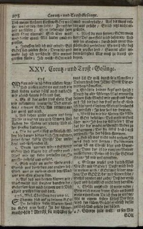 XXV. Creutz- und Trost-Gesänge.