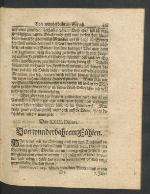Der XXIII. Discurs. Von wunderbahrem Fühlen.