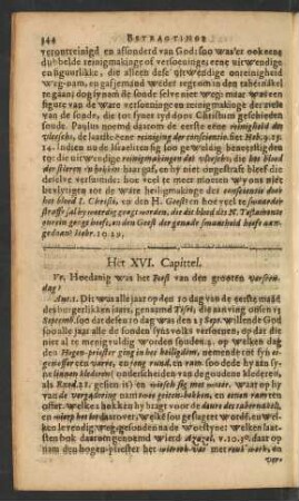 Het XVI. Capittel