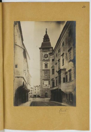 Stadtturm, Enns: Ansicht (aus: Skizzen- und Fotoalbum 21)