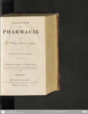 2 Abth. 2. Pharmazeutische Botanik und Pharmacognosie Lfg. 2: ... welche den Rest der Botanik, nämlich die 6ste bis inclusive 24ste Linne'sche Klasse enthält