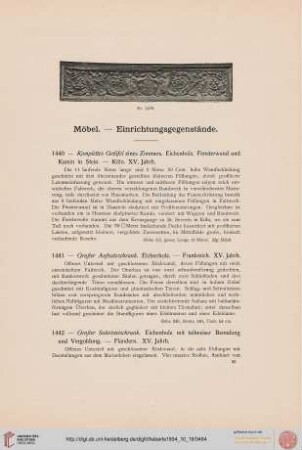 Möbel. – Einrichtungsgegenstände (Nr. 1440-1512)