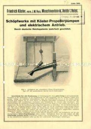 Schöpfwerke mit Köster-Propellerpumpen und elektrischem Antrieb.