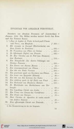 Inventar von Abraham Peronneau