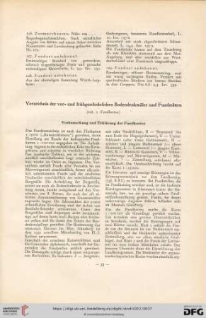Verzeichnis der vor- und frühgeschichtlichen Bodendenkmäler und Fundstätten