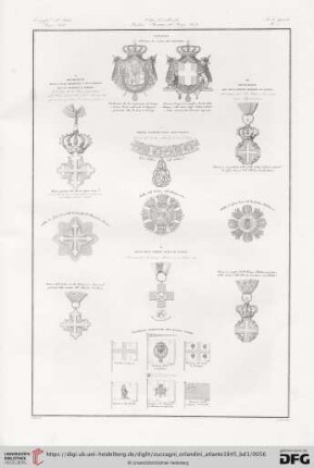 Ordini Cavallereschi e Bandiere Marittime del Regno Sardo (Tavola aggiunta N. 1)