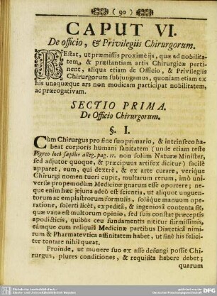 Caput VI. De officio, & Privilegiis Chirurgorum
