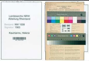 Entnazifizierung Helene Kaumanns , geb. 13.10.1897 ()