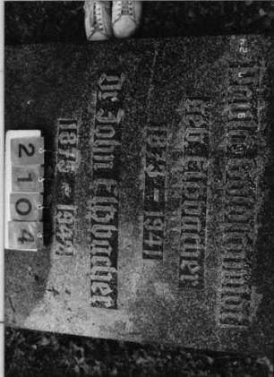 Grabstein 2104 [Hahn S. 78 Grab-Nr. 624]: Grabstein 2104 (Detailaufnahme) [Hahn S. 78 Grab-Nr. 624]