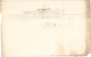 Speeth, Ferdinand; Öffentliches Gebäude - Grundriss, Ansicht