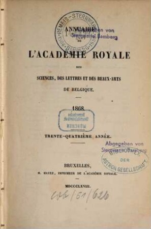 Annuaire. 34. 1868