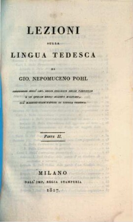 Lezioni della lingua tedesca, 2