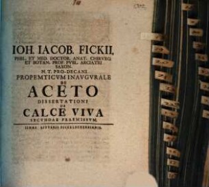 Propempticon inaug. de aceto