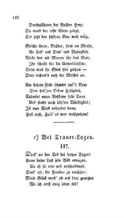 c) Bei Trauer-Logen