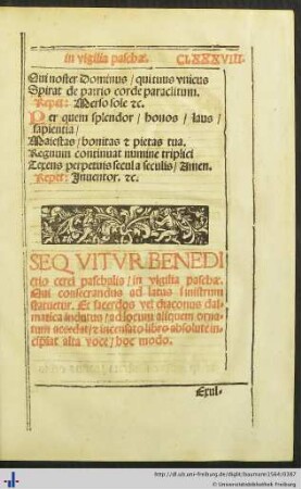 Benedictio cerei in vigilia paschae