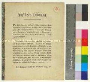 Verordnung des Leipziger Magistrats für Ballenbinder (Aufläder)