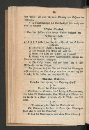 Neuntes Capitel. Von der Zeitrechnung der Schwangerschaft.
