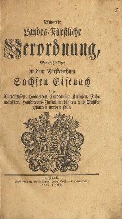 Erneuerte Landes-Fürstliche Verordnung