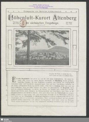 Höhenluft-Kurort Altenberg im sächsischen Erzgebirge