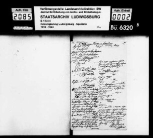 Kirchen- und Schuldiener: Aufzugs-, Investitur- und Vikariatskosten, Oberamt Ludwigsburg