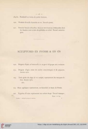 Sculptures ein ivoire & en os (Nr.192-202)