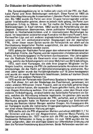 38-43, Zur Diskussion der Cannabislegalisierung in Italien