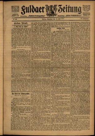 Erste Ausgabe vom Samstag, den 13. Juli 1907.