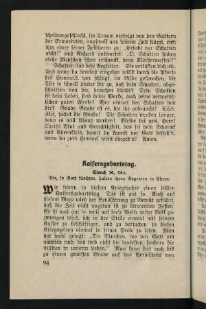 94-99, 14. Kaisersgeburtstag